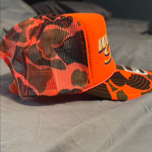 OTTO Orange and Brown Mesh Trucker Hat Work It Missy Elliott NWOT - Picture 2 of 4